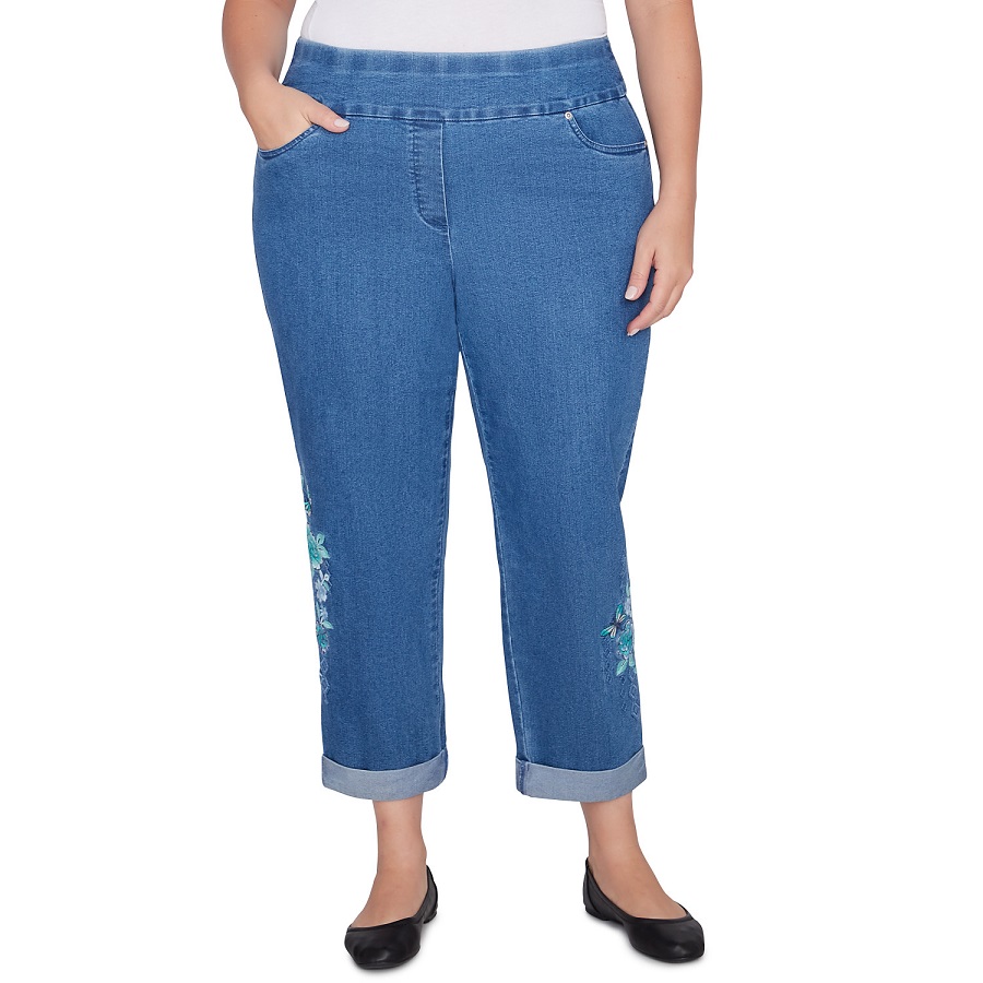 Womens elastic waist jeans