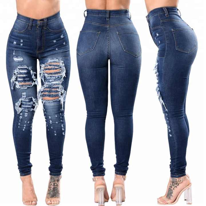 Plus size distressed jeans